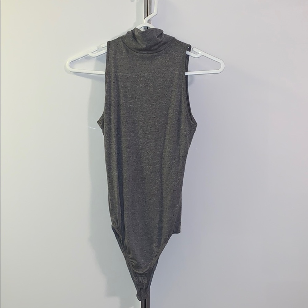 Grey turtleneck bodysuit